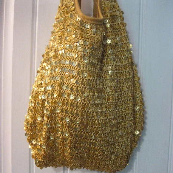 Vintage Bluenotes Gold Sequined Hobo Bag - Picture 2 of 6